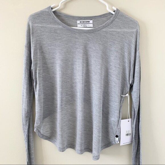Revolve One Teaspoon Cropped Top long sleeve Casual Basic Neutral Gray Size XXS - Picture 6 of 12